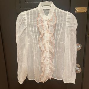 Beautiful white scalloped Zimmermann blouse